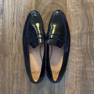 Woman’s Black Leather Penny Loafers
